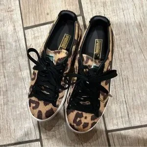 Puma Shoes Animal Print Leopard Fur Sneakers Runners Trainers